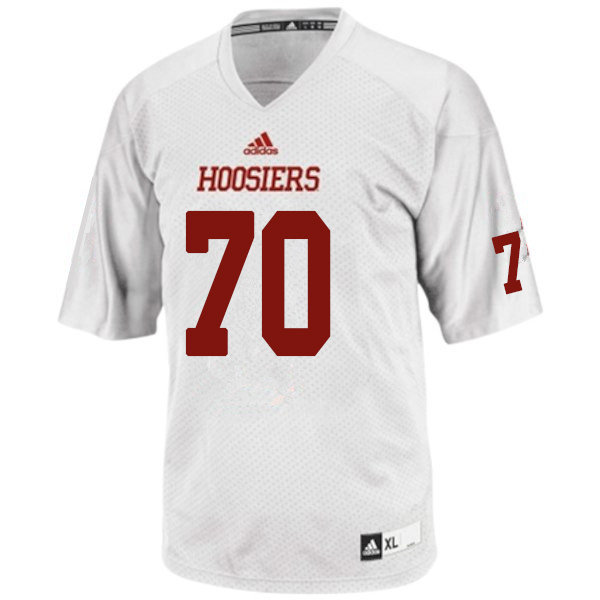 Men #70 Zenden Dellinger Indiana Hoosiers College Football Jerseys Sale-White